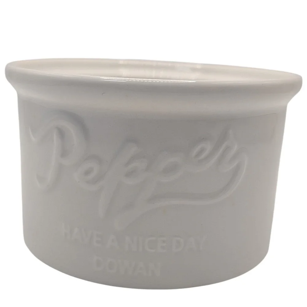 Dowan Pepper Cellar Condiments Crock Stacking‎ Eight Ounce NO Lid